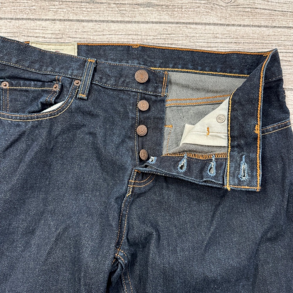 Y2K Hollister Jeans Men's 32x30 Blue Denim Dark Wash Button Fly Straight Cotton - Picture 3 of 9